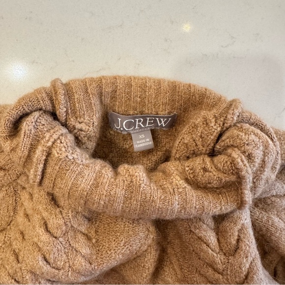 J. Crew Camel Cable Knit Turtleneck Sweater - Picture 3 of 3